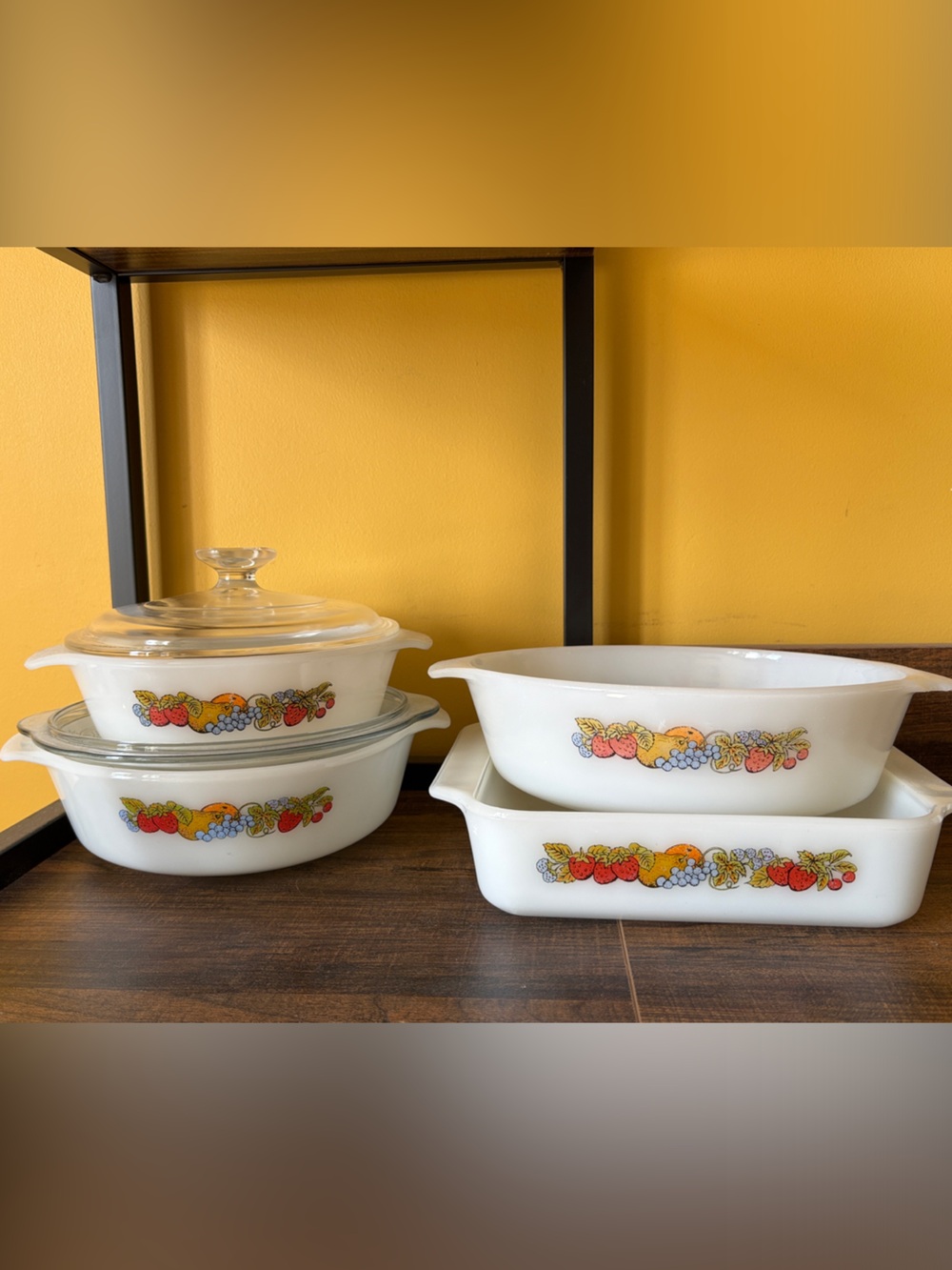 Fire King White Milk Glass Casserole Set natures bounty